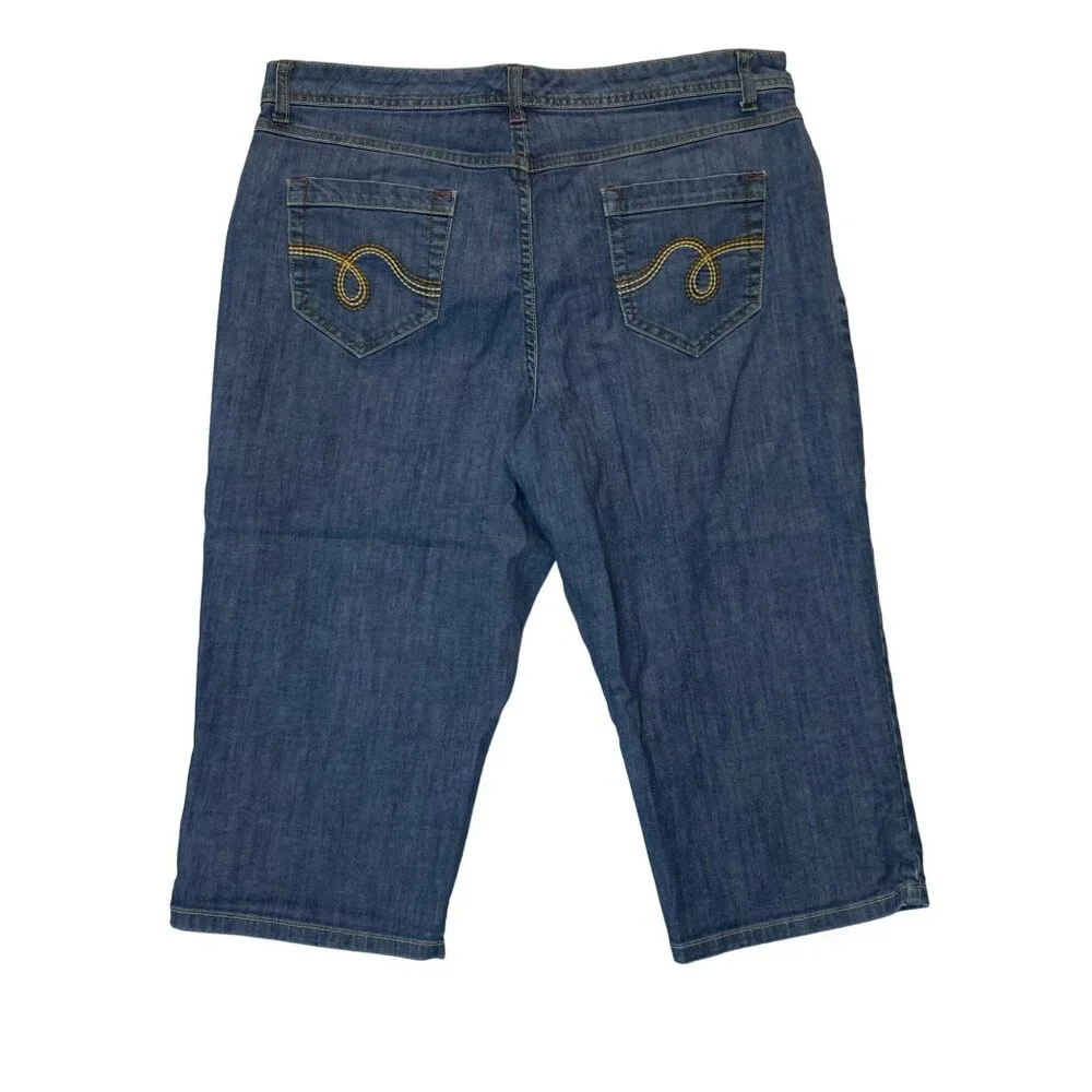 Vintage Smiths Workwear Jeans Calf Length Size 12 Womens 34 x 17 Embroidered - Picture 4 of 4